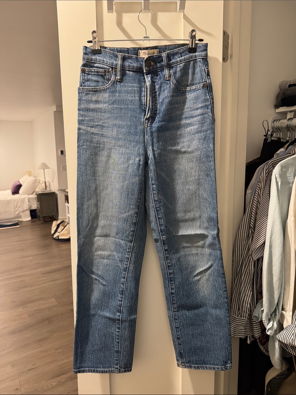 Madewell classic Straight Jean High-Rise Straight Leg Women’s Jeans — Light Blue